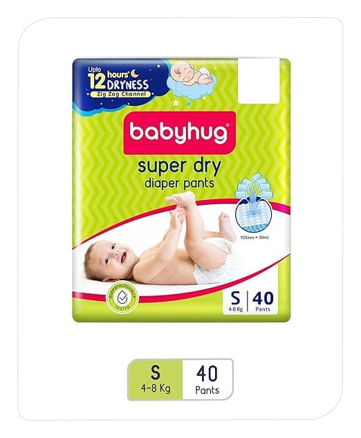 Babyhug Super Dry Pant Style Diaper -Small (S-40) Pcs. - Diapers