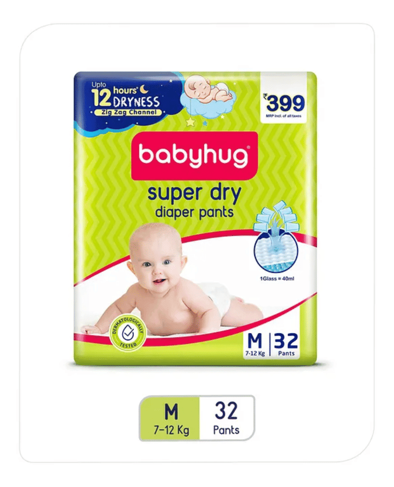 Babyhug Super Dry Pant Style Diaper -Medium M 32 - Diapers